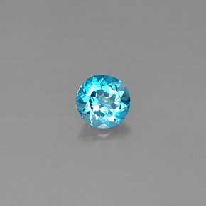 Topazio naturale blu da 1,59 ct, taglio rotondo, VVS-VS