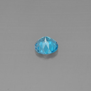 Topazio naturale blu da 1,59 ct, taglio rotondo, VVS-VS