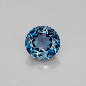 Topazio naturale blu da 3,62 ct, taglio rotondo, VVS-VS
