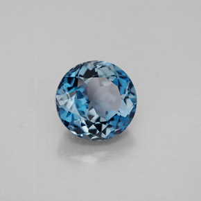 Topazio naturale blu da 3,62 ct, taglio rotondo, VVS-VS