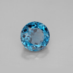 Topazio naturale blu da 3,94 ct, taglio rotondo, VVS-VS