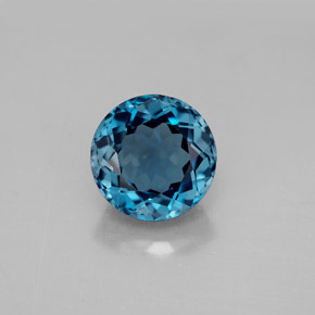 Topazio naturale blu da 3,66 ct, taglio rotondo, VVS-VS