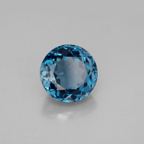 Topazio naturale blu da 3,66 ct, taglio rotondo, VVS-VS