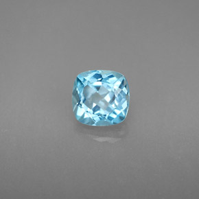 Topazio naturale blu da 1,27 ct, taglio a cuscino, VS