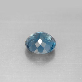 Topazio naturale blu da 2,46 ct, taglio rotondo, VVS-VS