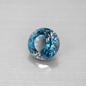 Topazio naturale blu da 2,36 ct, taglio rotondo, VVS-VS