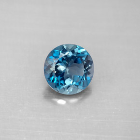 Topazio naturale blu da 2,13 ct, taglio rotondo, VVS-VS