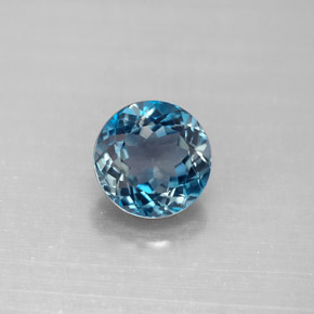 Topazio naturale blu da 2,53 ct, taglio rotondo, VVS-VS