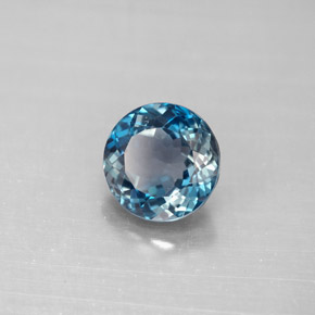 Topazio naturale blu da 2,53 ct, taglio rotondo, VVS-VS