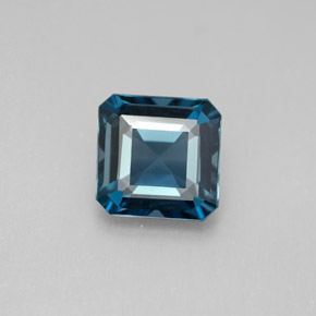 Topazio naturale blu da 2,13 ct, taglio smeraldo, VVS-VS