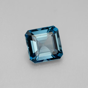 Topazio naturale blu da 2,13 ct, taglio smeraldo, VVS-VS