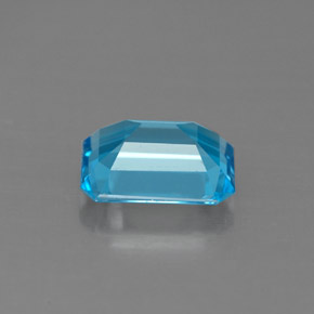 Topazio naturale blu da 1,70 ct, taglio smeraldo, VVS-VS