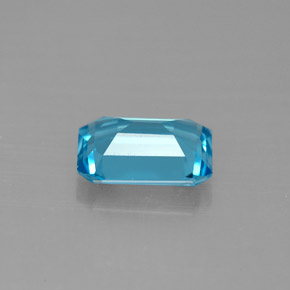 Topazio naturale blu da 1,55 ct, taglio smeraldo, VVS-VS