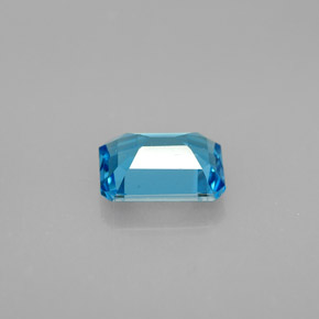 Topazio naturale blu da 1,80 ct, taglio smeraldo, VVS