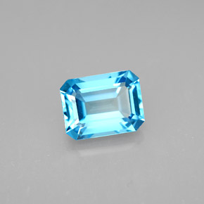 Topazio naturale blu da 2,15 ct, taglio smeraldo, VVS-VS
