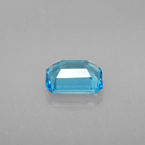 Topazio naturale blu da 1,92 ct, taglio smeraldo, VVS-VS