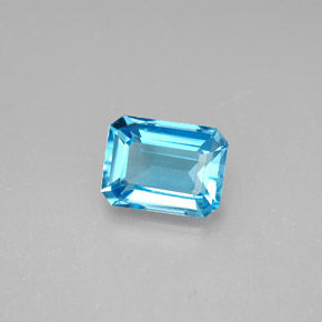 Topazio naturale blu da 2,04 ct, taglio smeraldo, VVS-VS