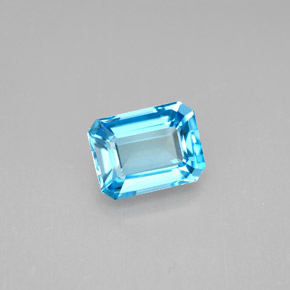 Topazio naturale blu da 2,04 ct, taglio smeraldo, VVS-VS