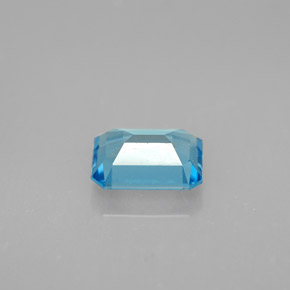 Topazio naturale blu da 1,80 ct, taglio smeraldo, VVS-VS