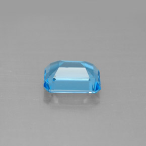 Topazio naturale blu da 2,06 ct, taglio smeraldo, VVS