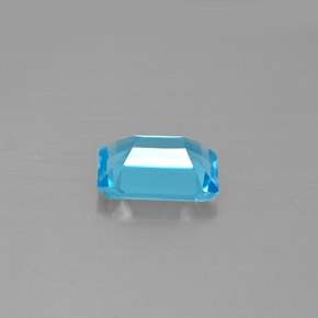 Topazio naturale blu da 1,62 ct, taglio smeraldo, VS