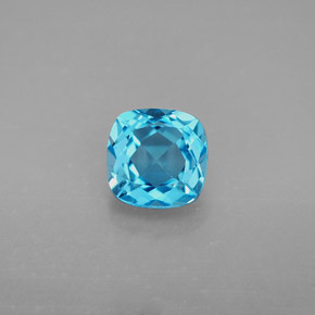 Topazio naturale blu da 2,06 ct, taglio a cuscino, VVS-VS