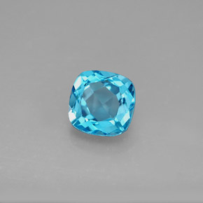 Topazio naturale blu da 2,06 ct, taglio a cuscino, VVS-VS