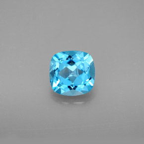 Topazio naturale blu da 1,87 ct, taglio a cuscino, VVS-VS