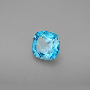 Topazio naturale blu da 1,87 ct, taglio a cuscino, VVS-VS