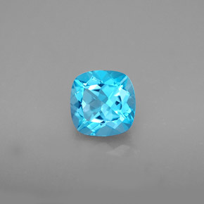 Topazio naturale blu da 1,78 ct, taglio a cuscino, VVS-VS