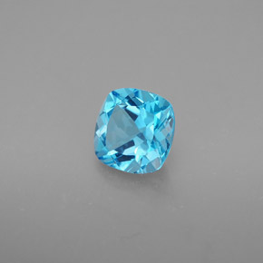 Topazio naturale blu da 1,78 ct, taglio a cuscino, VVS-VS