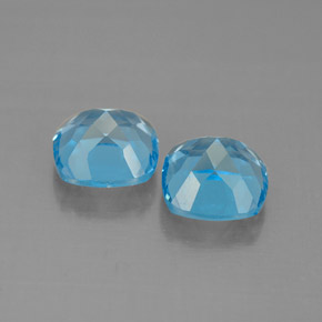Topazio naturale blu da  ct, taglio a cuscino, VVS-VS