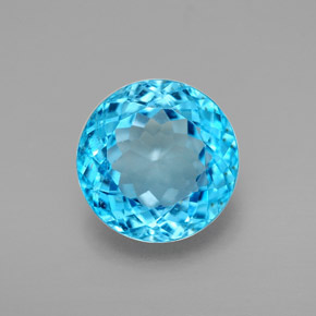 Topazio naturale blu da 3,29 ct, taglio rotondo, VVS-VS