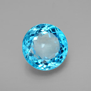 Topazio naturale blu da 3,29 ct, taglio rotondo, VVS-VS