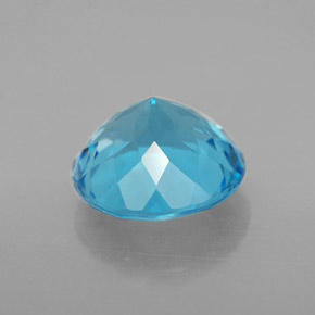 Topazio naturale blu da 3,42 ct, taglio rotondo, VVS-VS
