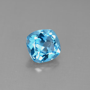 Topazio naturale blu da 1,93 ct, taglio a cuscino, VVS-VS