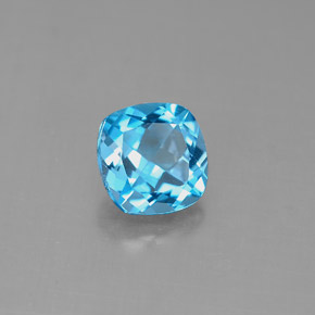 Topazio naturale blu da 1,84 ct, taglio a cuscino, VVS-VS