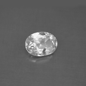 Topazio naturale bianco da 1,53 ct, taglio ovale, VS