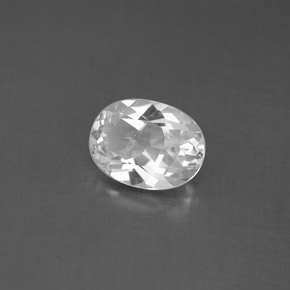 Topazio naturale bianco da 1,40 ct, taglio ovale, VS