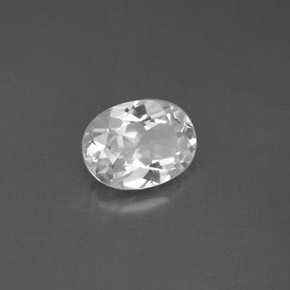 Topazio naturale bianco da 1,40 ct, taglio ovale, VS