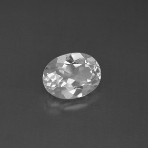 Topazio naturale bianco da 1,55 ct, taglio ovale, VS