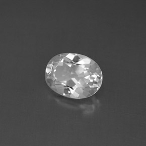 Topazio naturale bianco da 1,55 ct, taglio ovale, VS