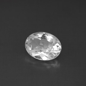Topazio naturale bianco da 1,62 ct, taglio ovale, VS
