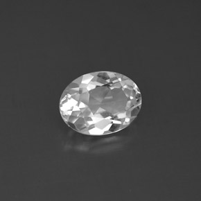 Topazio naturale bianco da 1,54 ct, taglio ovale, VS
