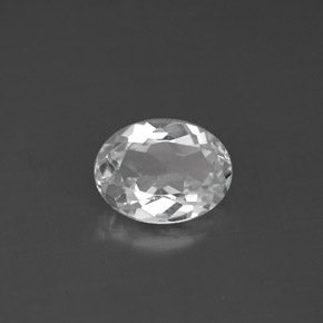 Topazio naturale bianco da 1,44 ct, taglio ovale, VS