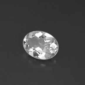 Topazio naturale bianco da 1,48 ct, taglio ovale, VS