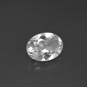 Topazio naturale bianco da 1,48 ct, taglio ovale, VS