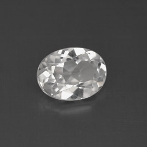 Topazio naturale bianco da 1,57 ct, taglio ovale, VS