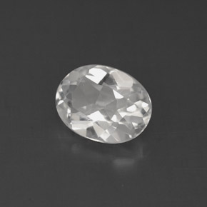 Topazio naturale bianco da 1,57 ct, taglio ovale, VS
