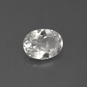 Topazio naturale bianco da 1,44 ct, taglio ovale, VS